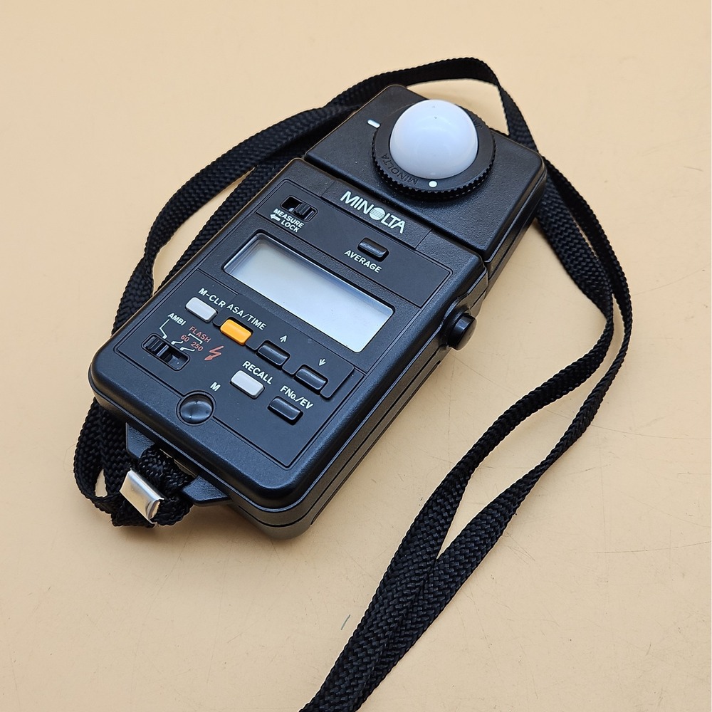 Minolta III F Auto Meter Ambient & Flash w Case Digital Light Meter Photography